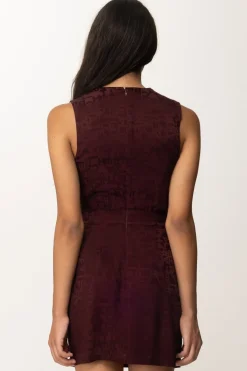 Elisabetta Franchi Mini Abito In Crepe con CharmsROUGE NOIR