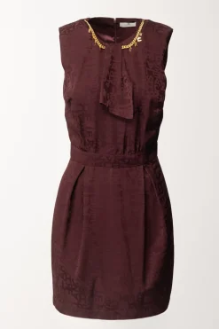 Elisabetta Franchi Mini Abito In Crepe con CharmsROUGE NOIR