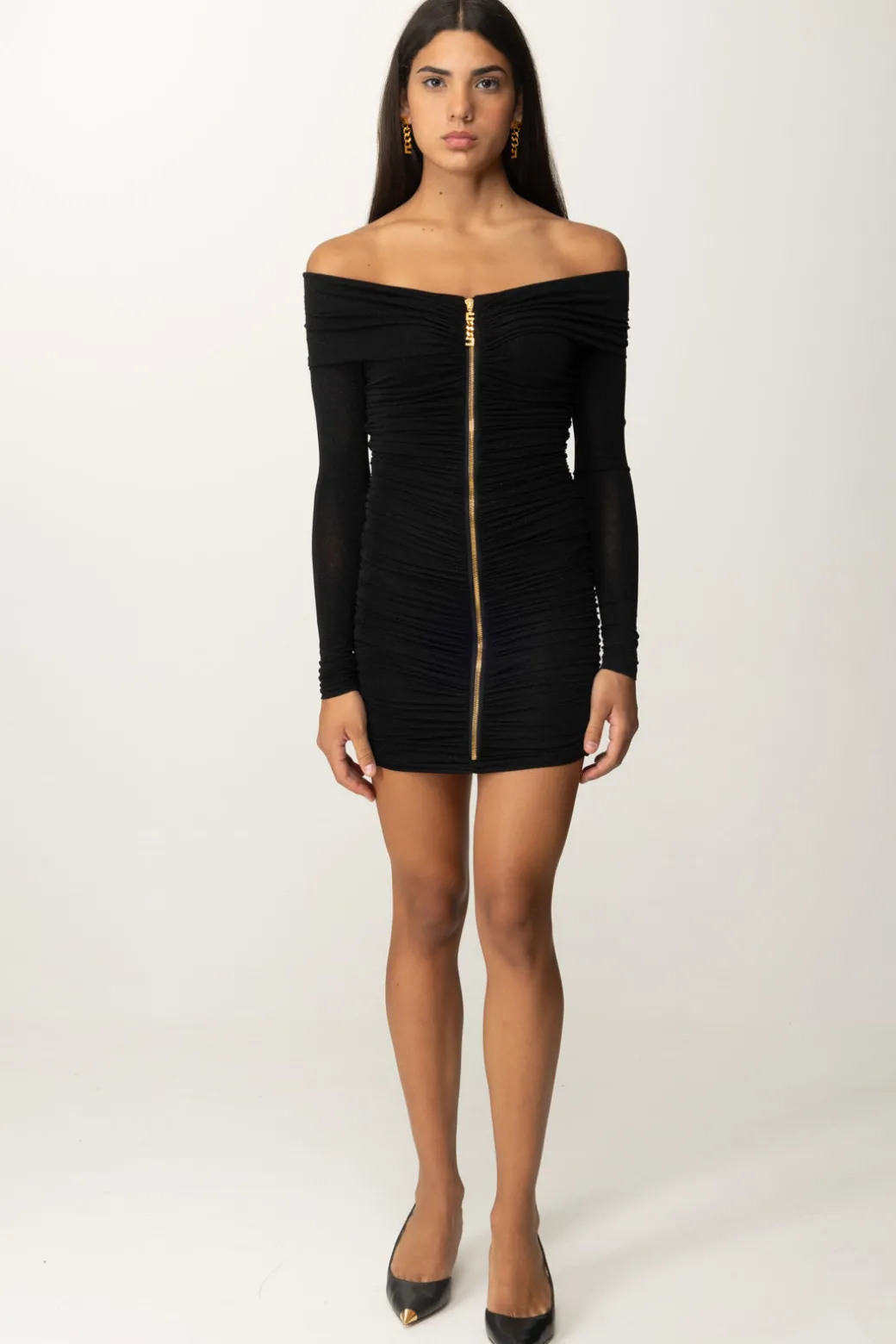 Elisabetta Franchi Mini Abito Lurex con ZipNERO