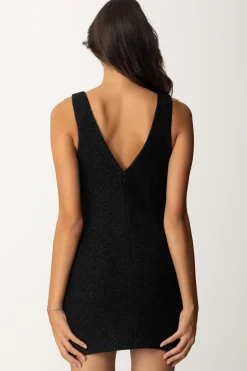 Elisabetta Franchi Mini Abito In Tweed SmanicatoNERO