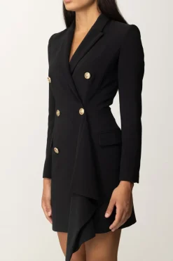 Elisabetta Franchi Mini Abito Giacca con RucheNERO