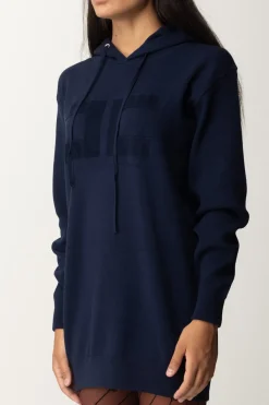 Elisabetta Franchi Mini Abito a Felpa con CappuccioNAVY
