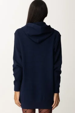 Elisabetta Franchi Mini Abito a Felpa con CappuccioNAVY