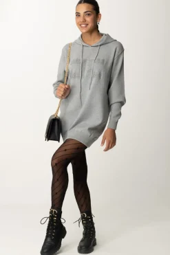 Elisabetta Franchi Mini Abito a Felpa con CappuccioGRIGIO MELANGE