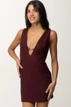 Elisabetta Franchi Mini Abito In Tweed SmanicatoROUGE NOIR