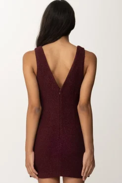 Elisabetta Franchi Mini Abito In Tweed SmanicatoROUGE NOIR