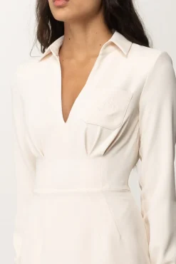 Elisabetta Franchi Mini Abito In Crepe con Ricamo StemmaBURRO