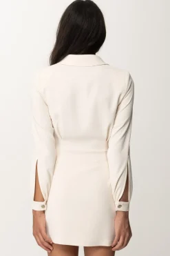 Elisabetta Franchi Mini Abito In Crepe con Ricamo StemmaBURRO