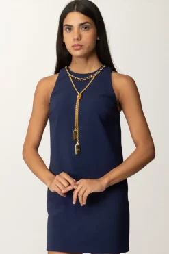 Elisabetta Franchi Mini Abito a Sacchetto con CollanaNAVY