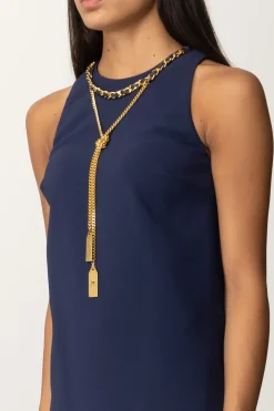 Elisabetta Franchi Mini Abito a Sacchetto con CollanaNAVY