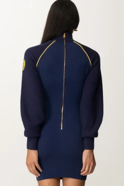 Elisabetta Franchi Mini Abito In Maglia con Piping a ContrastoNAVY/MIMOSA