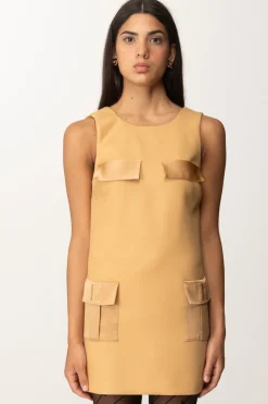 Elisabetta Franchi Mini Abito a Sacchetto con TasconiBRONZE