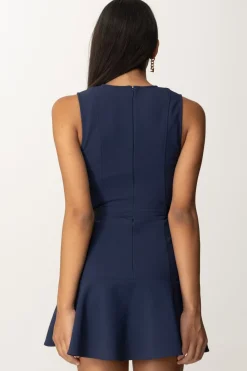Elisabetta Franchi Mini Abito Stretch con CinturiniNAVY