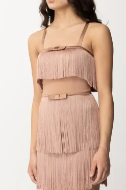 Elisabetta Franchi Mini Abito con Frange e FiocchiNUDO