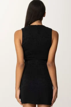 Elisabetta Franchi Mini Abito In Crepe con CharmsNERO