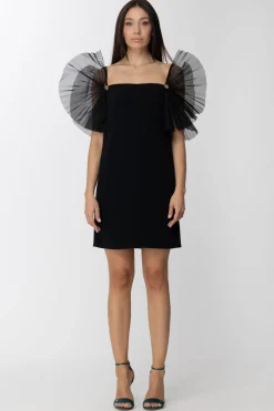 Elisabetta Franchi Mini Abito con Dettagli In TulleNERO