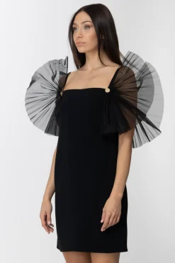 Elisabetta Franchi Mini Abito con Dettagli In TulleNERO