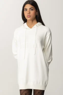 Elisabetta Franchi Mini Abito a Felpa con CappuccioAVORIO