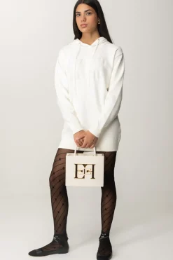Elisabetta Franchi Mini Abito a Felpa con CappuccioAVORIO
