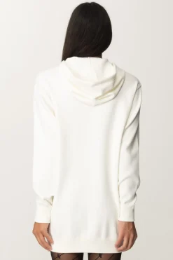 Elisabetta Franchi Mini Abito a Felpa con CappuccioAVORIO