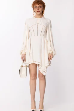 Elisabetta Franchi Mini Abito Asmmetrico con Ricamo a JourBURRO