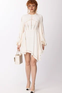 Elisabetta Franchi Mini Abito Asmmetrico con Ricamo a JourBURRO