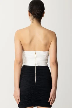 Elisabetta Franchi Miniabito Tricolor DrappeggiatoCEDRO/AVORIO/NERO
