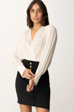 Elisabetta Franchi Miniabito con Blusa In GeorgetteBURRO/NERO