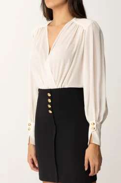 Elisabetta Franchi Miniabito con Blusa In GeorgetteBURRO/NERO
