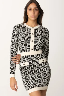 Elisabetta Franchi Miniabito Logato a ContrastoNERO/BURRO