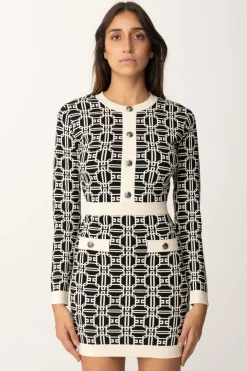 Elisabetta Franchi Miniabito Logato a ContrastoNERO/BURRO