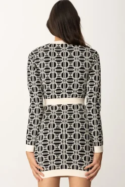 Elisabetta Franchi Miniabito Logato a ContrastoNERO/BURRO