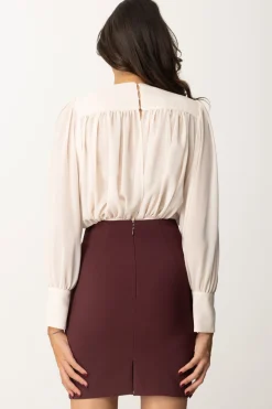 Elisabetta Franchi Miniabito con Blusa In GeorgetteLATTICE/ROUGE NOIR