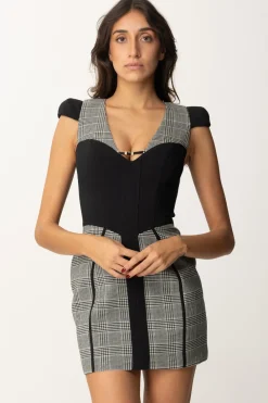 Elisabetta Franchi Miniabito Doll In Principe Di GallesNERO/GALLES