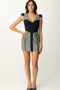 Elisabetta Franchi Miniabito Doll In Principe Di GallesNERO/GALLES