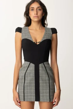 Elisabetta Franchi Miniabito Doll In Principe Di GallesNERO/GALLES