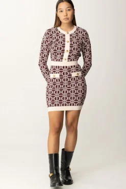 Elisabetta Franchi Miniabito Logato a ContrastoROUGE NOIR/BURRO