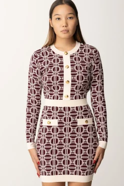 Elisabetta Franchi Miniabito Logato a ContrastoROUGE NOIR/BURRO