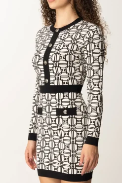 Elisabetta Franchi Miniabito Logato a ContrastoBURRO/NERO