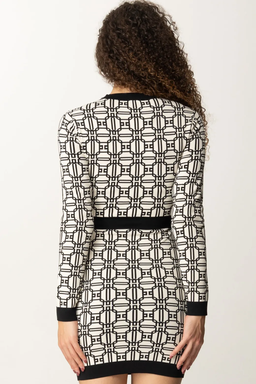 Elisabetta Franchi Miniabito Logato a ContrastoBURRO/NERO