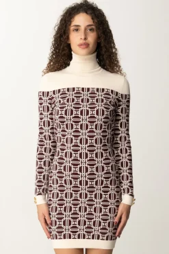 Elisabetta Franchi Miniabito Dolcevita LogatoROUGE NOIR/BURRO