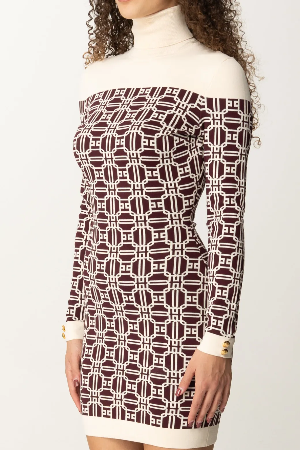 Elisabetta Franchi Miniabito Dolcevita LogatoROUGE NOIR/BURRO