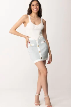 Elisabetta Franchi Minigonna EmbossedACQUA