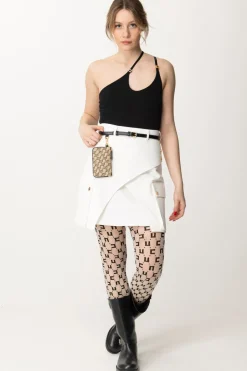 Elisabetta Franchi Minigonna con Tasconi e CinturaAVORIO