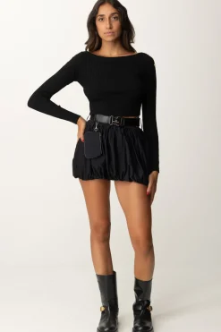 Elisabetta Franchi Minigonna a Palloncino con CinturaNERO