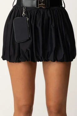 Elisabetta Franchi Minigonna a Palloncino con CinturaNERO