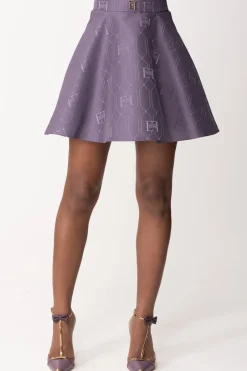 Elisabetta Franchi Minigonna a Ruota In RasoCANDY VIOLET