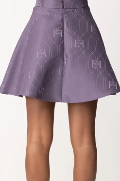 Elisabetta Franchi Minigonna a Ruota In RasoCANDY VIOLET