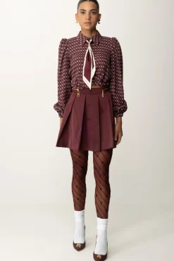 Elisabetta Franchi Minigonna a Pieghe con ZipROUGE NOIR