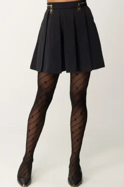 Elisabetta Franchi Minigonna a Pieghe con ZipNERO